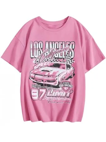 Short Sleeve Graphic T-Shirt, Pink (14 Years)