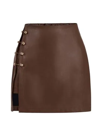 High Waisted Skirt, Brown