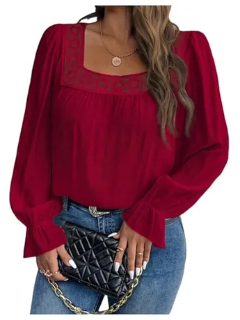 Plus Size Blouse, Burgundy
