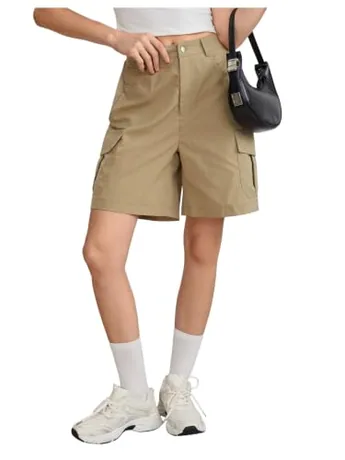 High Waisted Shorts, Khaki (with pockets)