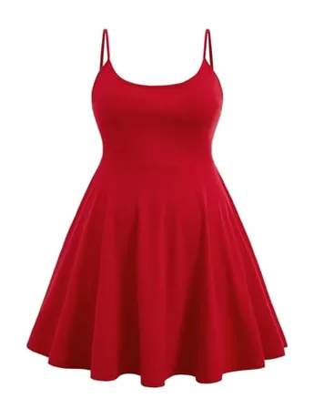 Plus Size Sleeveless Dress, Red (XX-Large Plus)