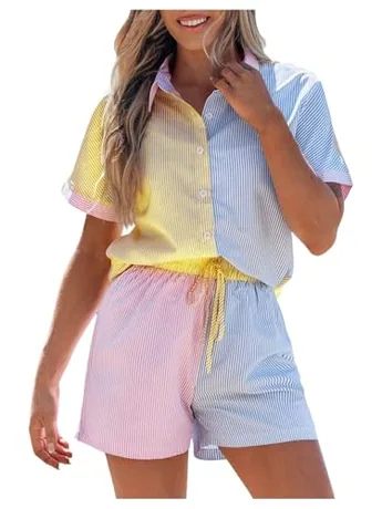 Striped Outfit Set, Yellow (Large)