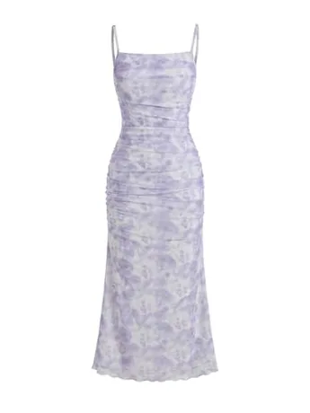 Maxi Floral Dress, Purple