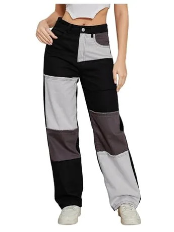 High Waisted Denim Jeans, Grey (XX-Large)