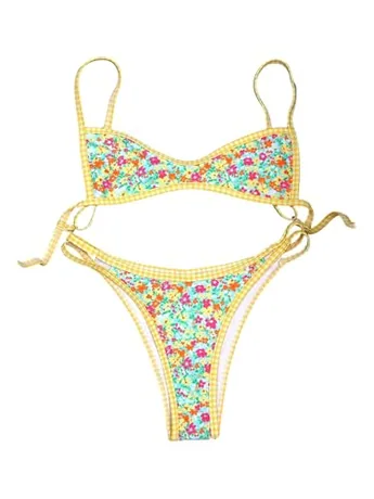 Floral Swimsuit, Yellow (X-Large)