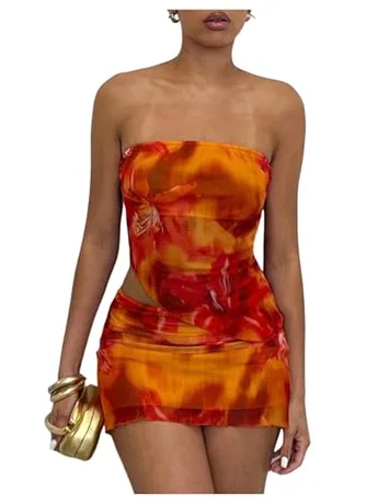 Mini Floral Outfit Set, Orange