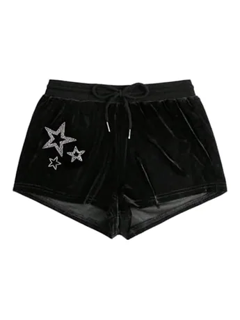 Velvet Shorts, Black