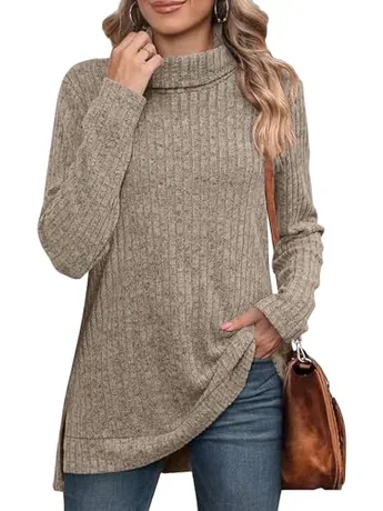 Long Sleeve Knit T-Shirt, Coffee