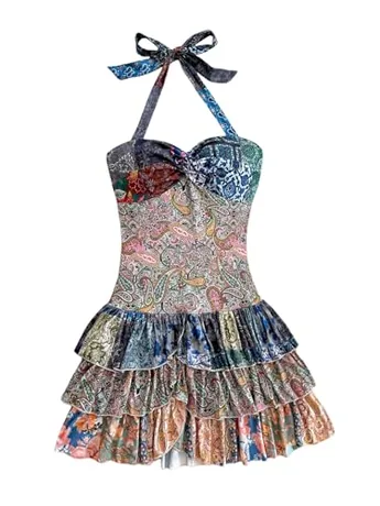 Mini Halter Dress, Multicolour