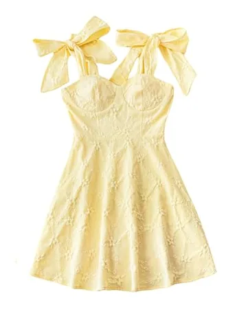 Mini Floral Dress, Yellow (X-Small)