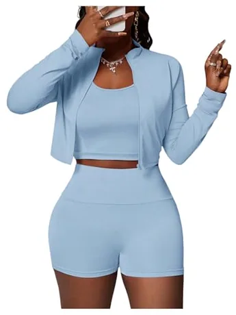 Outfit Set, Blue (zip up)