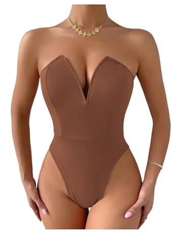 Sleeveless Bodysuit, Coffee