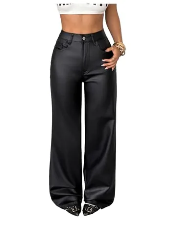 High Waisted Trousers, Black (Small Tall)