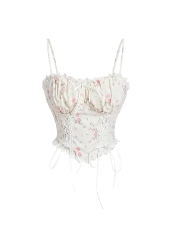 Lace Corset Top, Pink (Small)