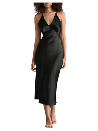 Satin Sleep Set, Black (Large)