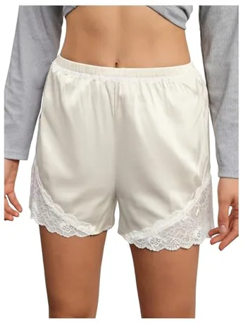 Lace Shorts, Beige (Large)