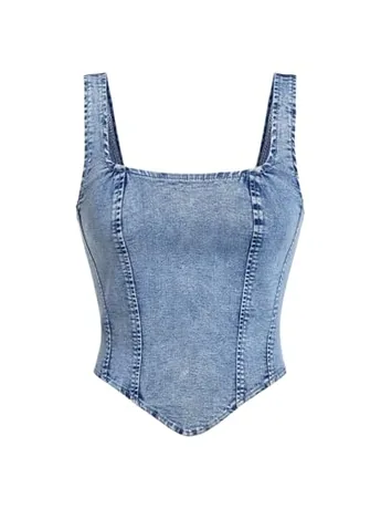 Sleeveless Denim Corset Top (XX-Large)