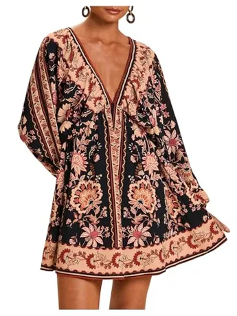 Floral Dress, Black (Large)