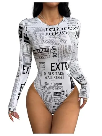 Long Sleeve Bodysuit, White