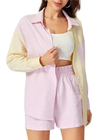 Long Sleeve Striped Outfit Set, Yellow