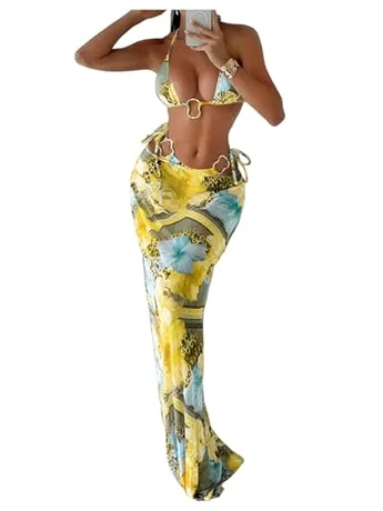 Floral Swimsuit, Yellow