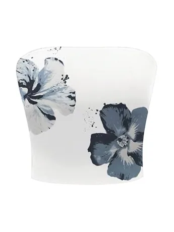 Floral Tube Top, Blue (X-Large)