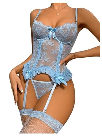 Lace Lingerie, Blue (Small)