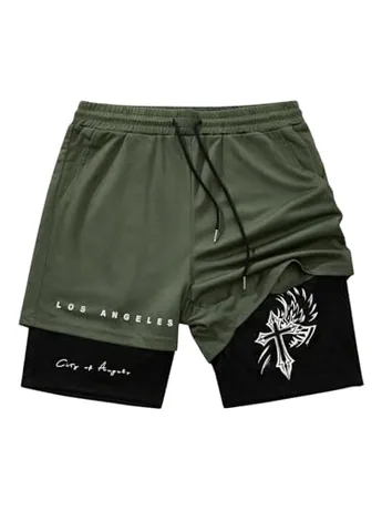Graphic Shorts, Olive