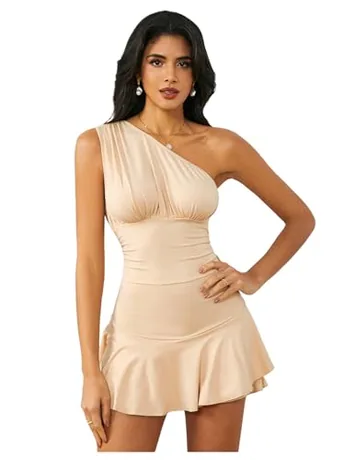 Mini Ruffle Dress, Apricot (X-Small)
