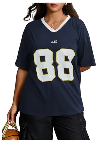 Plus Size Graphic Shirt, Blue