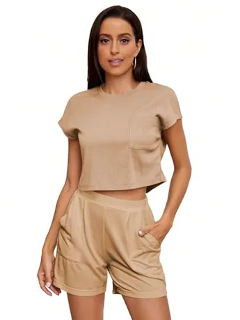 Knit Outfit Set, Apricot
