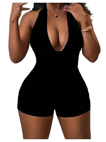 Leopard Romper, Black (Large)