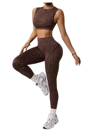Leopard Outfit Set, Coffee (Large)