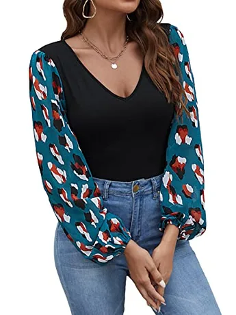 Long Sleeve Floral Bodysuit, Black