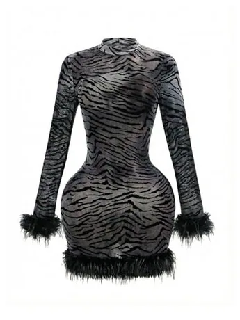 Mini Bodycon Dress, Grey
