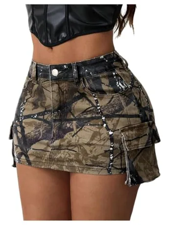 Mini Bodycon Skirt, Multicolour (Small)