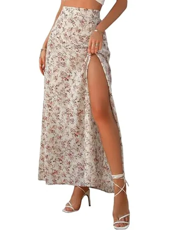 Floral Skirt, Apricot (X-Large)