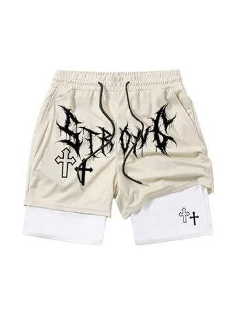 Graphic Shorts, Khaki (Small)