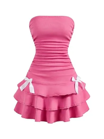 Mini Denim Dress, Pink