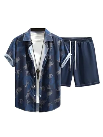 Short Sleeve Outfit Set, Navy (Large)