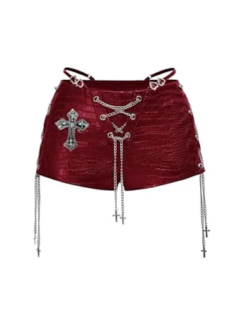 Mini Lace Shorts, Burgundy