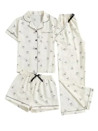 Short Sleeve Sleep Set, Beige