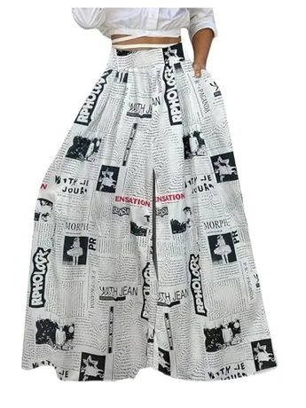 Wide Leg Trousers, White
