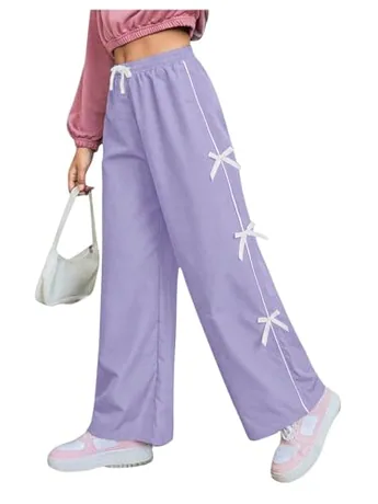 Wide Leg Leggings, Purple
