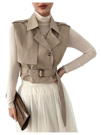 Cropped Jacket, Khaki (Medium)