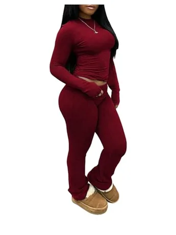 Long Sleeve Outfit Set, Burgundy (Medium)