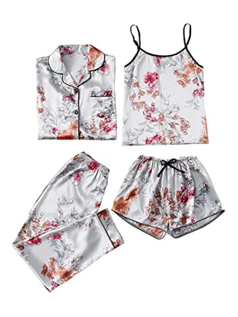 Satin Sleep Set, Grey