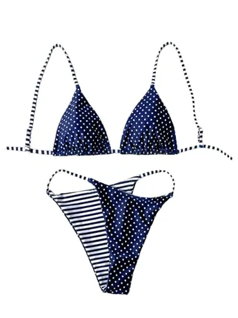 Striped Swimsuit, Blue