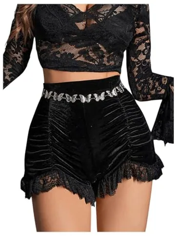 Lace Shorts, Black (X-Large)