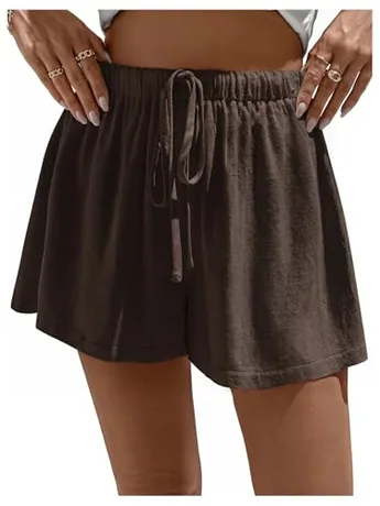 Wide Leg Shorts, Coffee